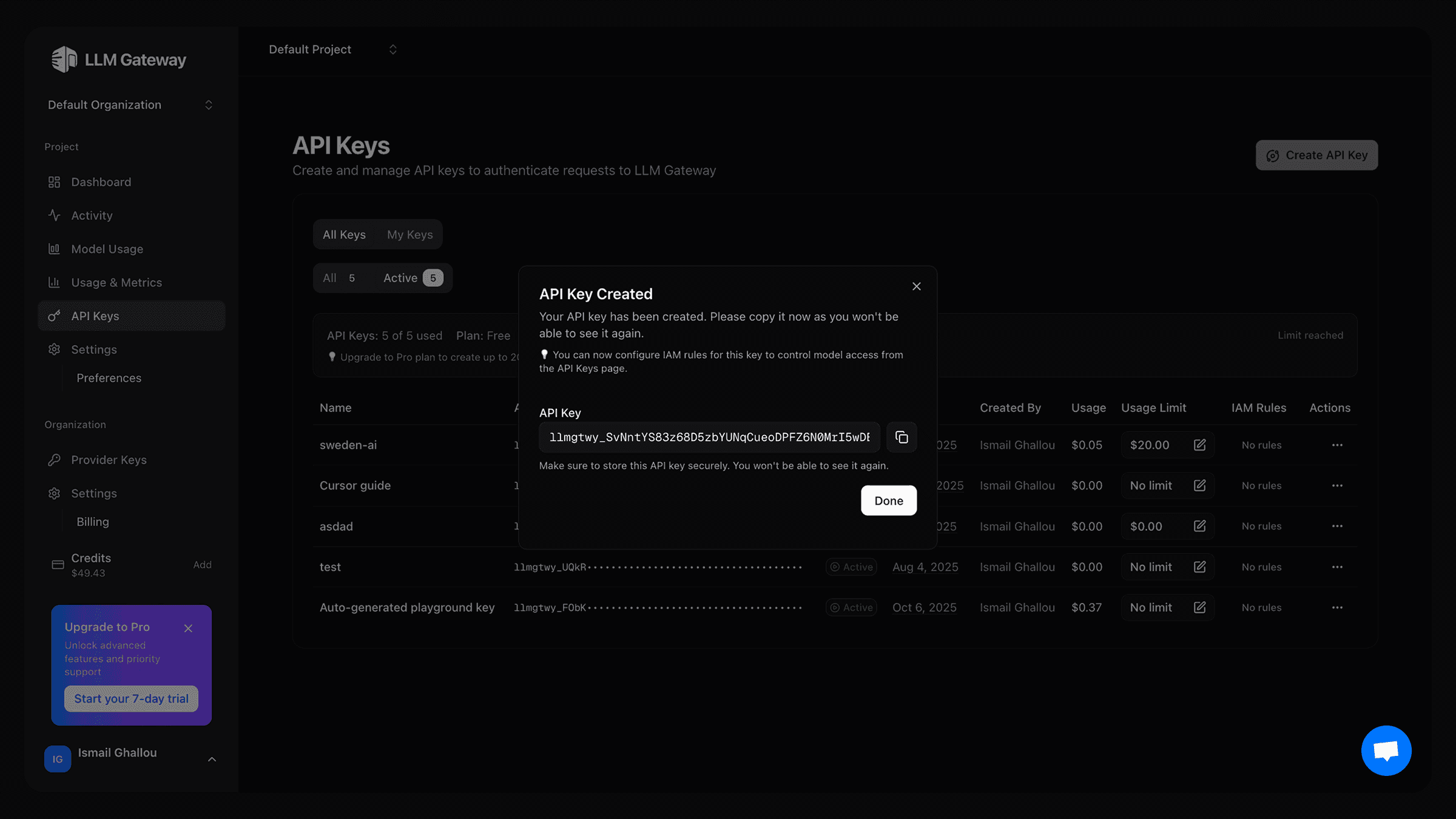 SilkDock API Keys